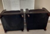 Used brown faux leather chairs (2)